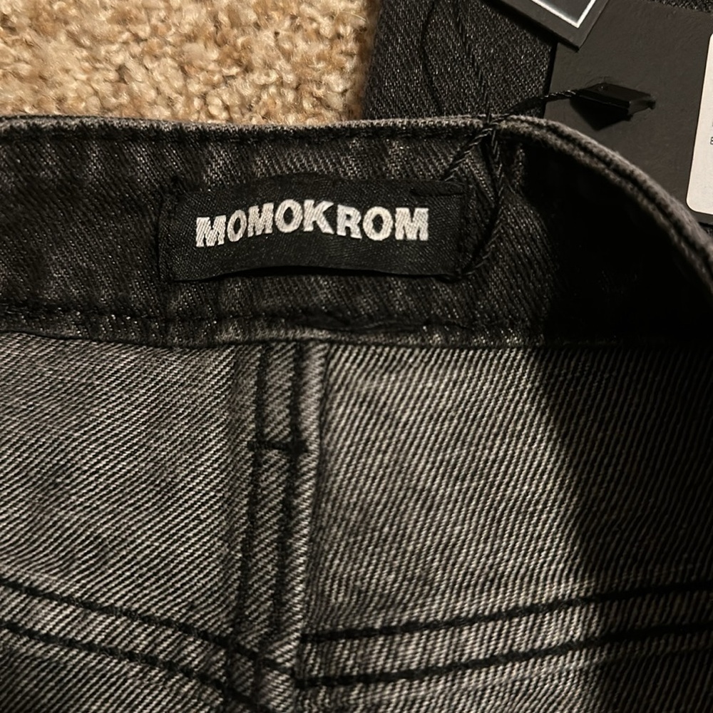 Momkrom black ripped baggy wide leg jeans M/UK10 - Picture 6 of 8